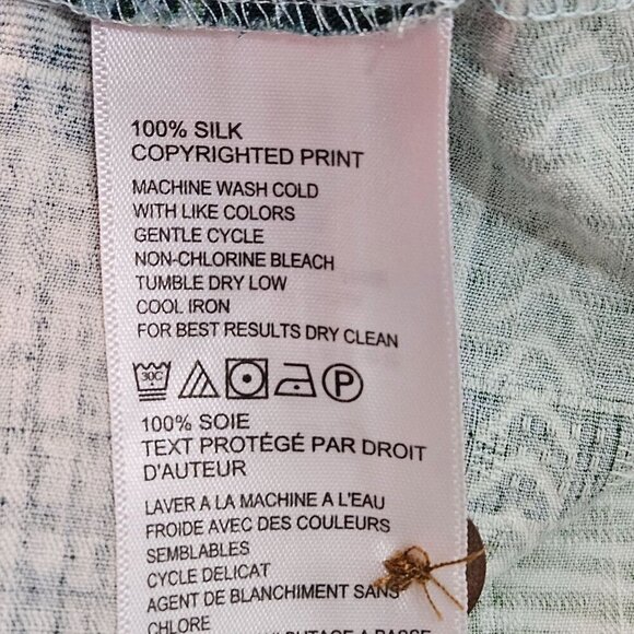 Tommy Bahama Mens Large Silk Shirt Blue Green Gradient Patterned Button Short S - Picture 5 of 9